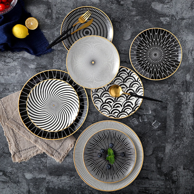 Geometric Pattern Ceramic Plate